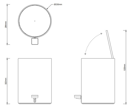 Ведро с педалью Decor Walther TE 50 0613600