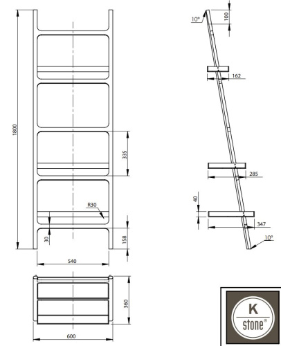 Лестница для ванной Knief K.Stone 0600-201-03