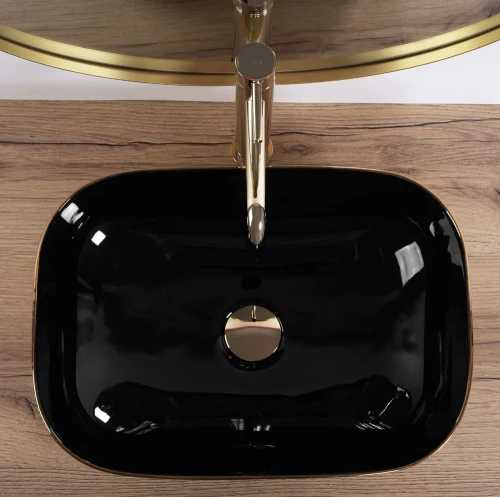 Умывальник Rea Belinda gold brush black U8780
