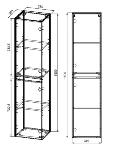 Пенал подвесной Vincea Chiara/Luka T.Oak VSC-2CL150TO