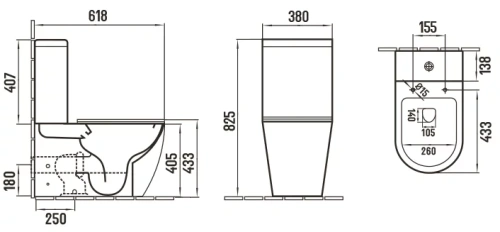 Унитаз напольный CeramaLux 2166XMC