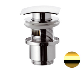 Донный клапан с переливом 1”1/4 Remer 905SCC2114DO, золото глянцевое