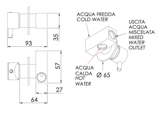 Смеситель для гигиенического душа Remer Minimal N63