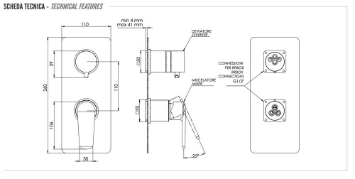 Смеситель для душа Remer Vanity V93KB