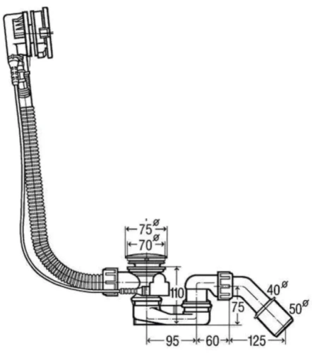 Сифон для ванны Vivi Felice F-2 ORO OPACO
