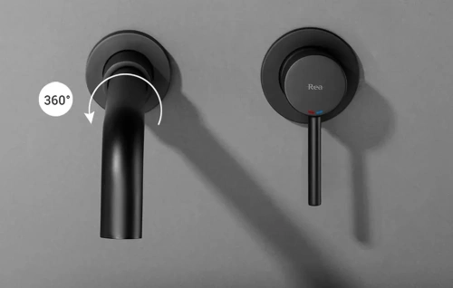 Смеситель для умывальника Rea Lungo long black matt B0371