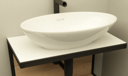 Компакт-плита 600*355 белый матовый с черной кромкой