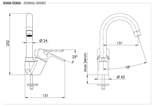 Смеситель для кухни Remer Energy EY42BC
