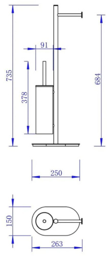 Напольная стойка с бумагодержателем и ёршиком Vivi Felice F0411 BIANCO OPACO