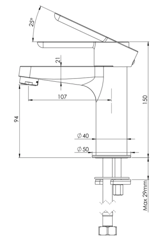Смеситель для раковины Mariani Winter A00380WN12