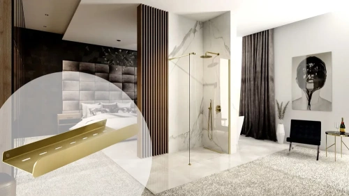 Полка для ванной Rea SF03-450-BG Brush Gold 06007