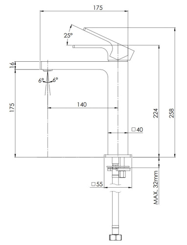 Смеситель для раковины Remer Absolute AU12ABG, золото брашированное