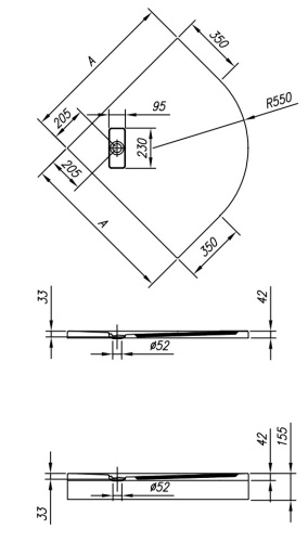 Душевой поддон Kolpa-san Drop R 80x80 R550 986600