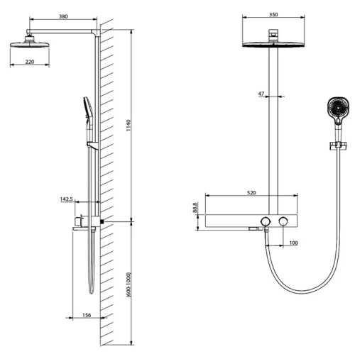 Душевая система Vincea Inspire VSFS-3I13TGM