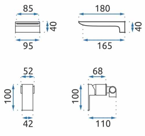 Смеситель для умывальника Rea Mason Gold B5150