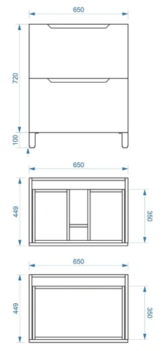 Тумба напольная Vela Верона 65Н без планки под Milen TU270791
