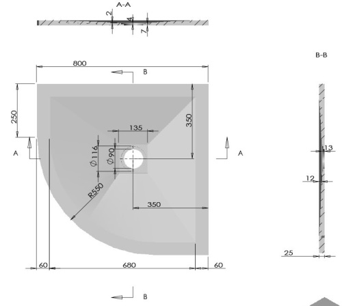 Душевой поддон Vincea VST-4SQ8080W