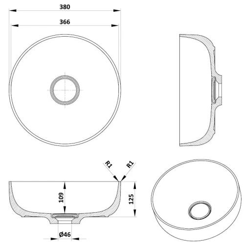 Раковина Kolpa-San Soft 380 ON kerrock 864100