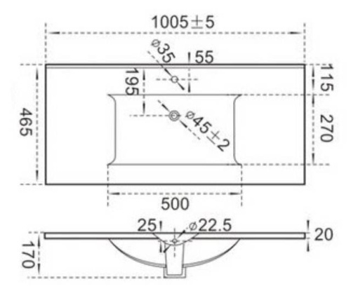 Умывальник CeramaLux 807-100