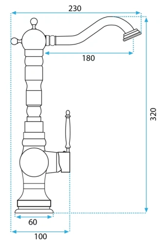 Смеситель для мойки Rea Venice bronze B2500