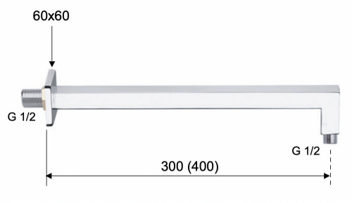 Кронштейн 30 см Remer 348S30BG, золото брашированное