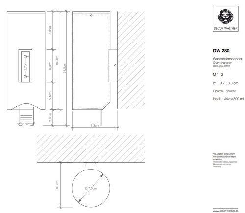 Дозатор для мыла настенный Decor Walther DW 0848660