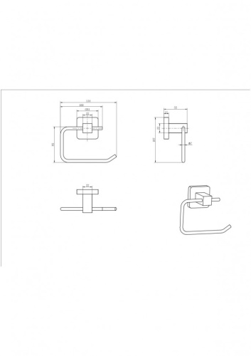 Бумагодержатель CeramaLux Quadro 61907A