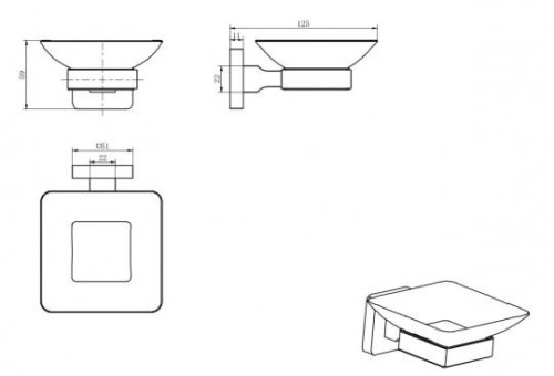 Мыльница CeramaLux Quadro 61904A