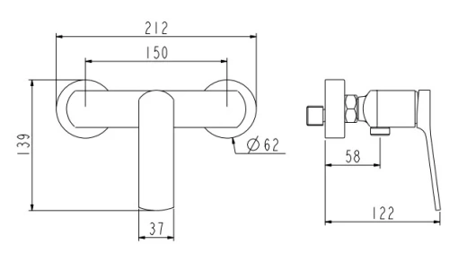 Смеситель для душа Nemo Prima NM-1341-BG brush gold