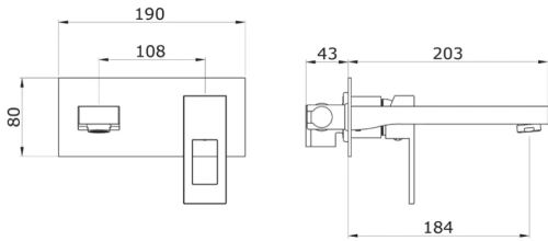 Смеситель для умывальника Vivi Felice 0735 GUN METAL