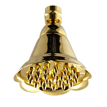 Верхний душ с шарнирным соединением 10 см Remer 359BEDOX, золото глянцевое