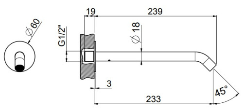 Излив настенный Carimali ilTondo 0-ITD2901-CR
