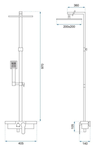 Душевая система Rea Lucas P0221