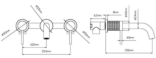 Смеситель для раковины Vincea Groove VBFW-4G1BG4