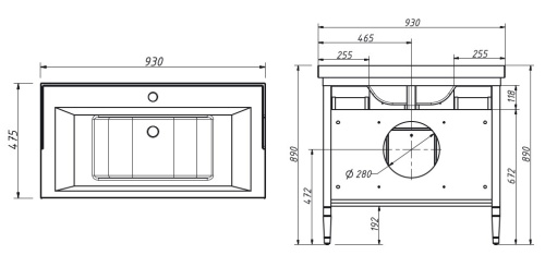 Тумба напольная Caprigo Albion 90 10313-L817