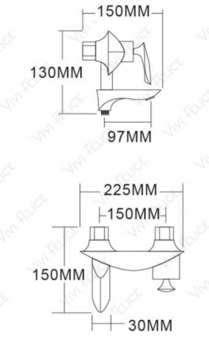 Смеситель для ванны Vivi Felice 9040 NERO OPACO