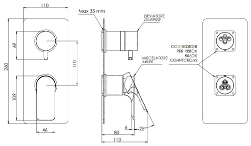Смеситель для душа Remer Infinity I93KBXV, сталь
