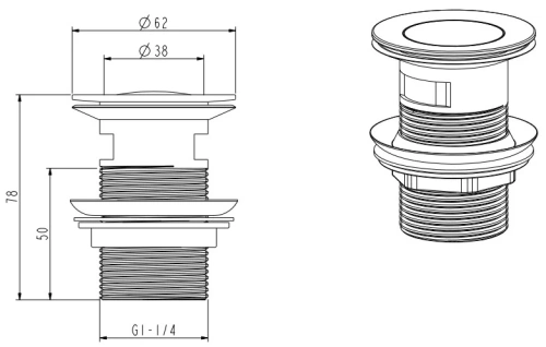 Смеситель для биде Nemo Round NM-2321BN brush nickel
