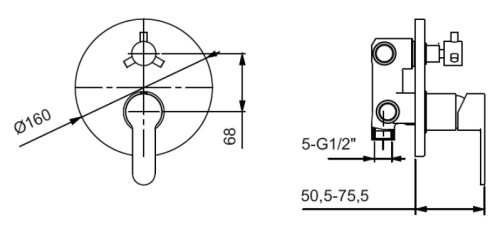 Смеситель для душа Ahti Satakunta SK405123