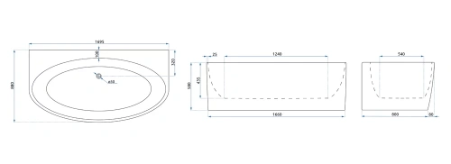 Ванна акриловая Rea Malta 170 W3003