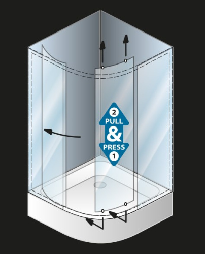 Душевой уголок Kolpa-San Eco quat TKP 80 black transparent 515290