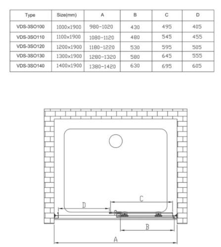 Душевая дверь Vincea Soft VDS-3SO120CLB