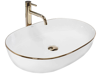 Умывальник Rea CLEO White Gold Edge U6211