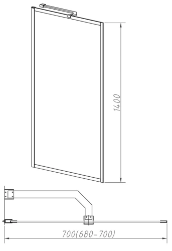 Душевая шторка на ванну Vincea VSB-41700CLGM