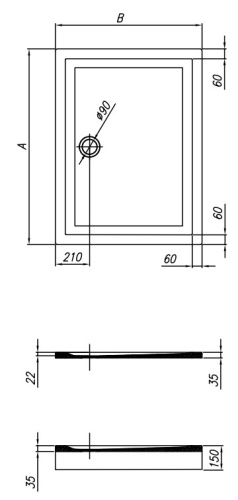 Душевой поддон Kolpa-san Canary 140x90 white 597240