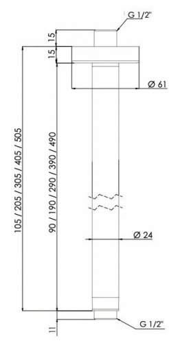 Кронштейн потолочный 20 см Remer 347N20BG, золото брашированное