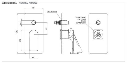 Смеситель для душа Remer Infinity I09KBBG, золото брашированное