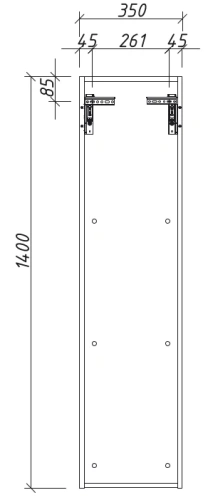 Пенал подвесной Caprigo Modo Terza 35 35651L-SF024