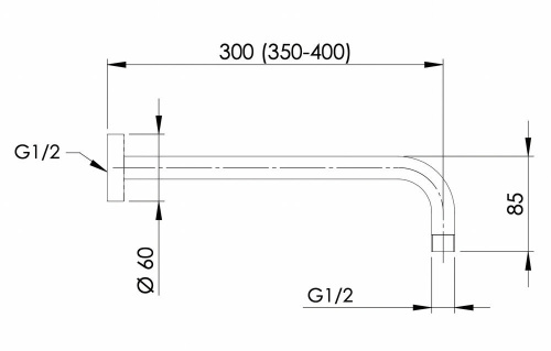 Кронштейн 40 см Remer 343L40DO, золото глянцевое