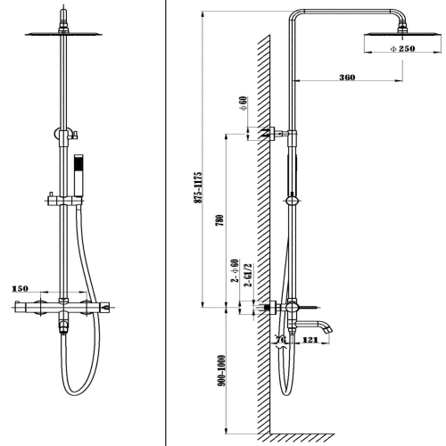 Душевая система Vincea Villa VSFS-1VL1BN